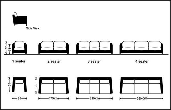 sofa size for living room