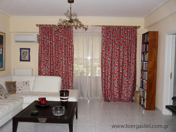 living room floral curtain, florals drapes in the living room