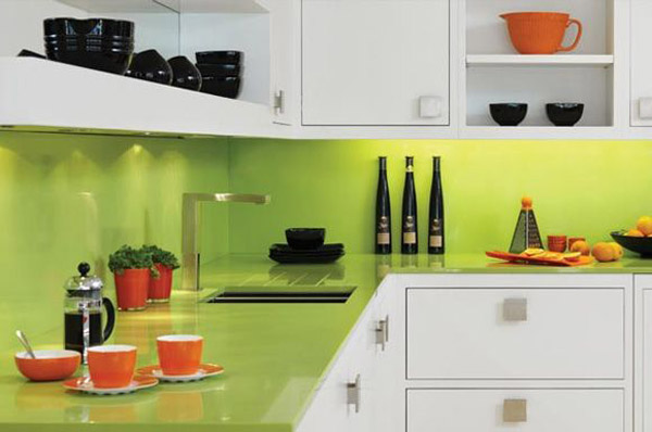 green glass backsplash, kitchen backsplash