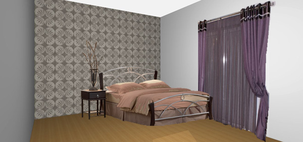 wallpaper, curtain, rug, bedroom