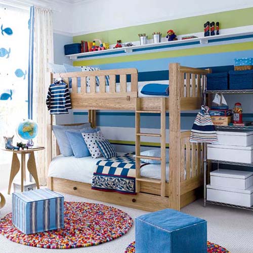 blue-green-white-striped-wall-modern-kids-room