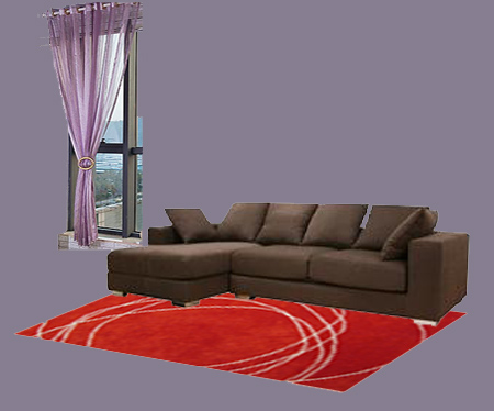 dark brown furniture purple curtain combo01