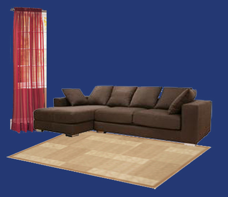 dark brown furniture red curtain combo01