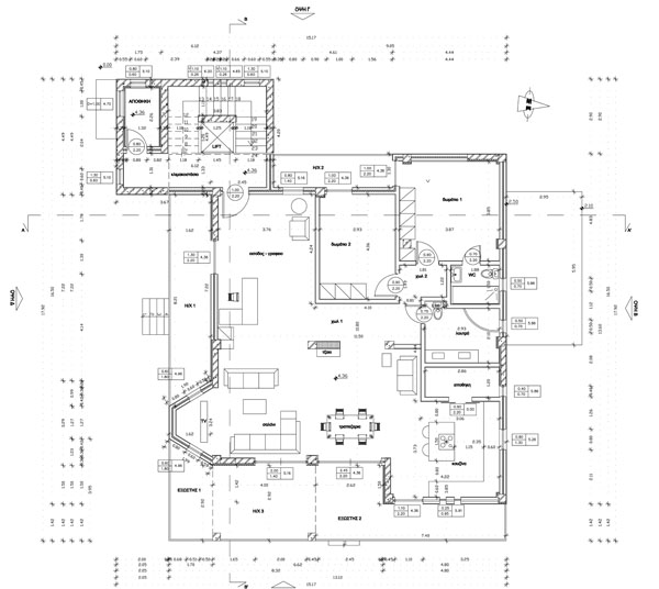 residence floor plan, furniture arrangement