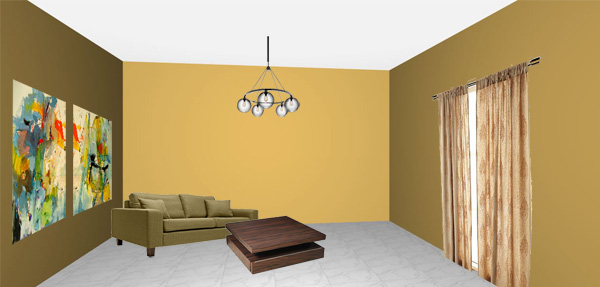 giorgos living room2a, living room color scheme, olive green sofa, ebony wood coffee table, gold curtains