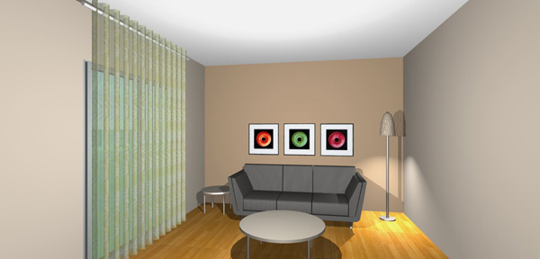 efi living room3B, lime green curtains