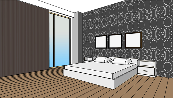 wallpaper behind bed, black white wallpaper, wallpaper bedroom, 