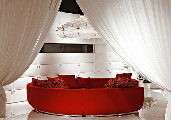 red-sofa-living-room-design-interior-idea-marcel-wanders-3, white curtains, red sofa