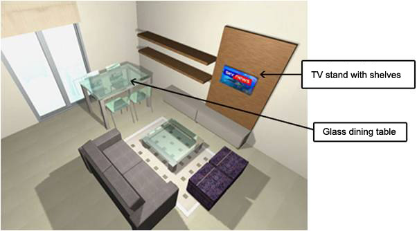 TV stand with shelves