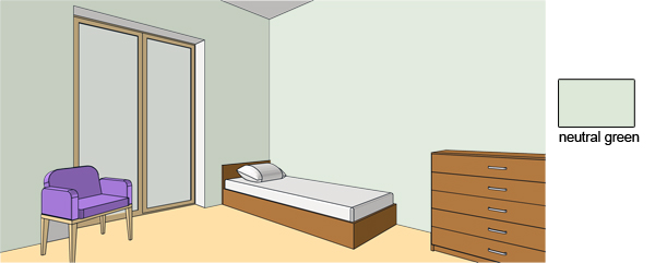 green walls, greem room
