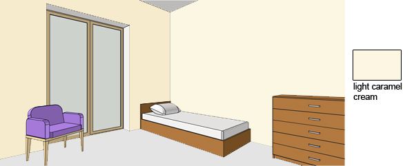 yellow walls, yellow room, cream walls, cream room