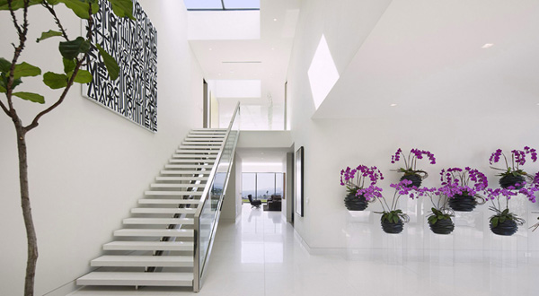 modern-home-design-white-stair-white-marble-floor-indoor, white marble stair, Thassos marble