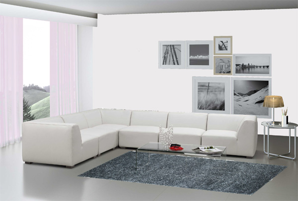 white sofa, white and gray color combinations, pink color wall