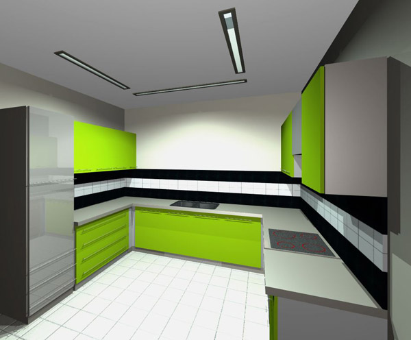 kitchen tlie backsplash striped, green kitchen