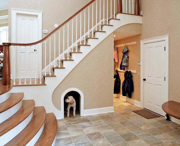 storage space under the stairs