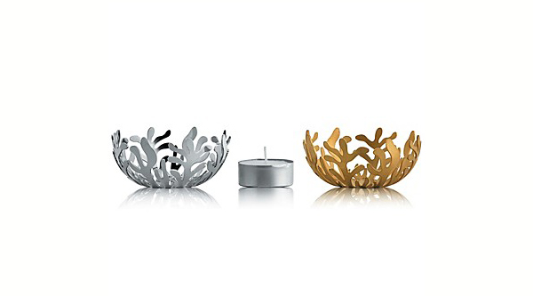 black and gold intro, alessi products, tealight holder