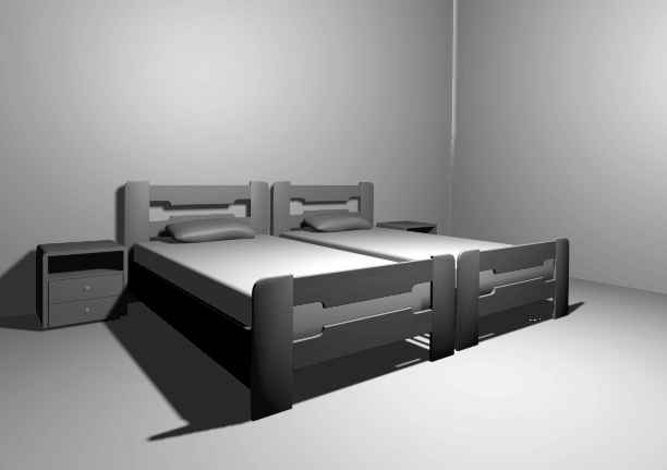 Beds side by side