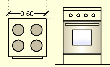 cooking appliance dimensions measurments