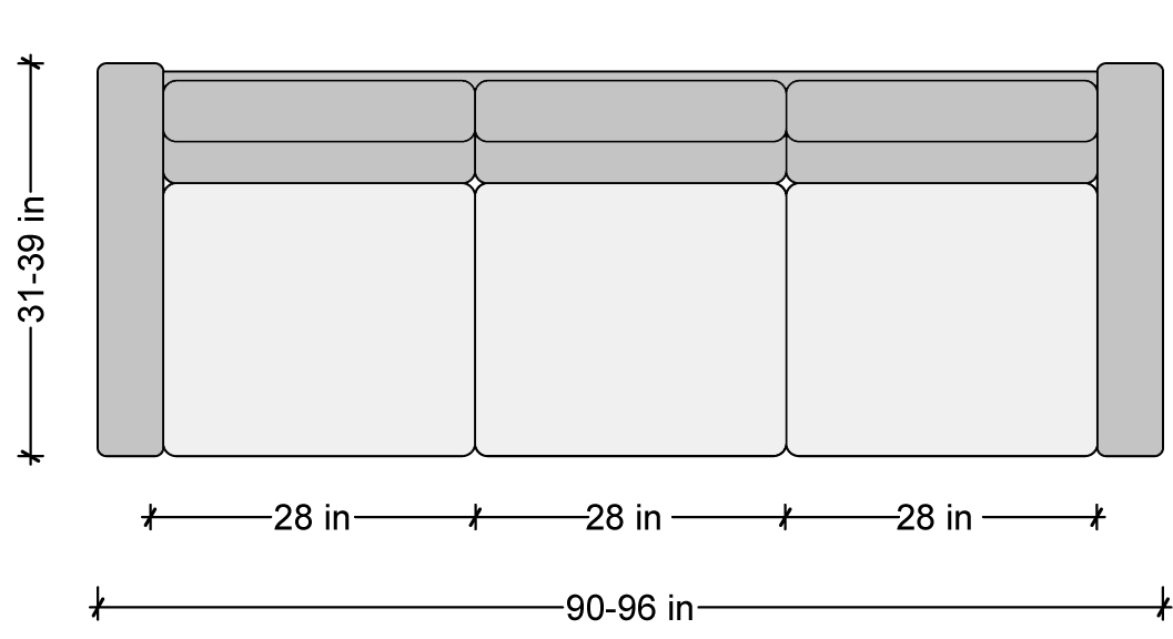 Sofa Dimensions, Length Of A 3 Seater Sofa In Cm