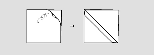 Napkin folding diagonal stripes 03