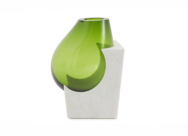 OSMOSI limited edition vase, modern vase, vase made of glass and marble