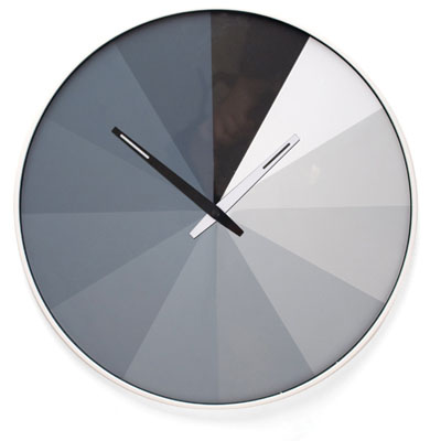 Ultra flat, kikkerland design, modern clock, minimal clock, grayscale design, grayscale clock, black and white design