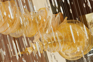 the_Ritz_Carlton_Shenzhen, amber color glass, hand-blown glass vase