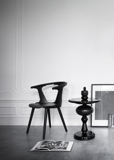 black table, lacquered table, black furniture, black in design 
