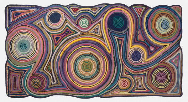 spiral design, spiral rug, spiral carpet, spiral embroidery