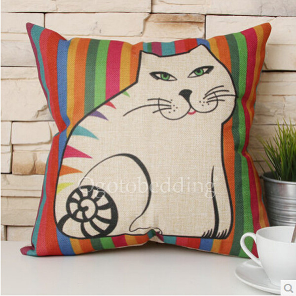 pillow, cat, strips, animal print 