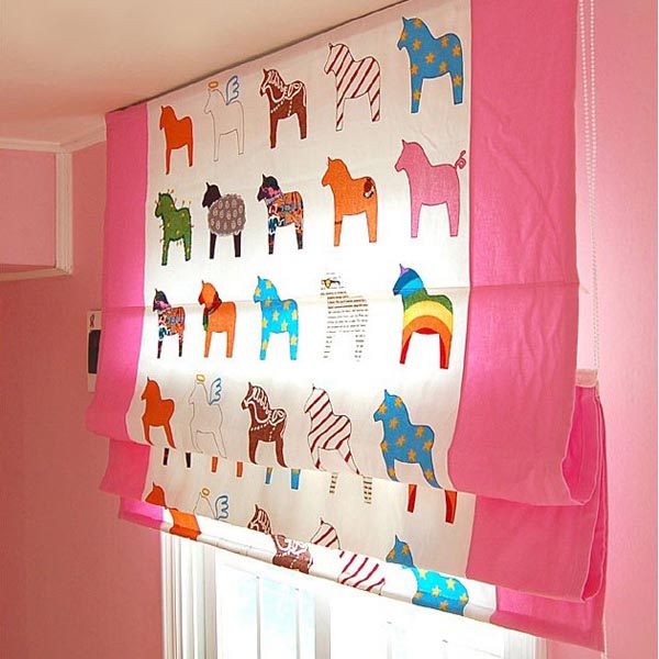Kids-Little-Poney-Cotton-Blackout-Curtains-in-Pink-Two-Panels-C0803, pink panels, kids' panels