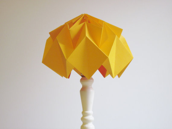 Origami paper lampshade, folded paper, folding paper design