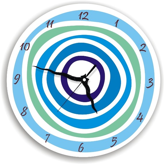 printed wall clock, melamine clock, blue wall clock, 