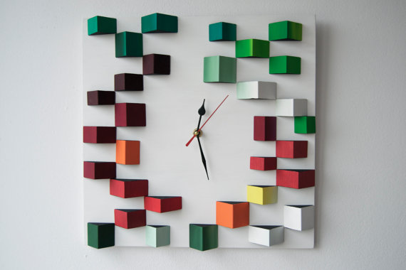 wallclock design, wall clock colors, mosaic wall clock